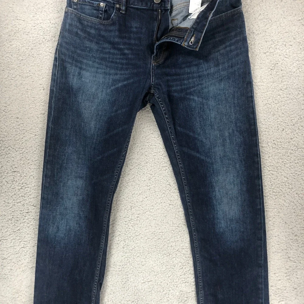 Banana Republic Mens Straight Fit Jeans 33x32 Dark Wash Stretch Denim Blue Pants